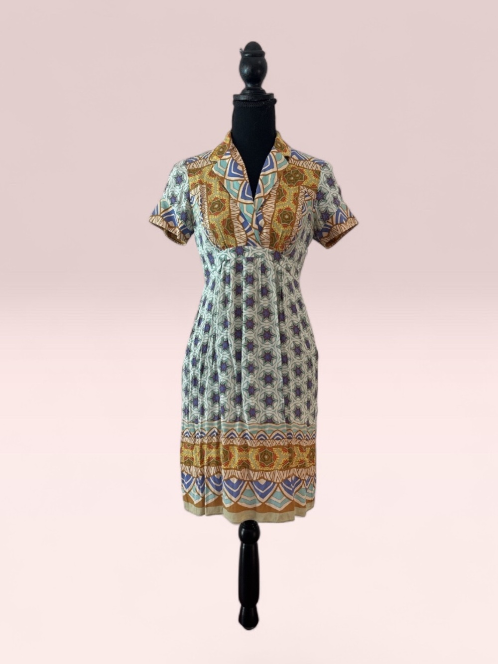 Nicole Miller Silk Kaleidescope Print Dress